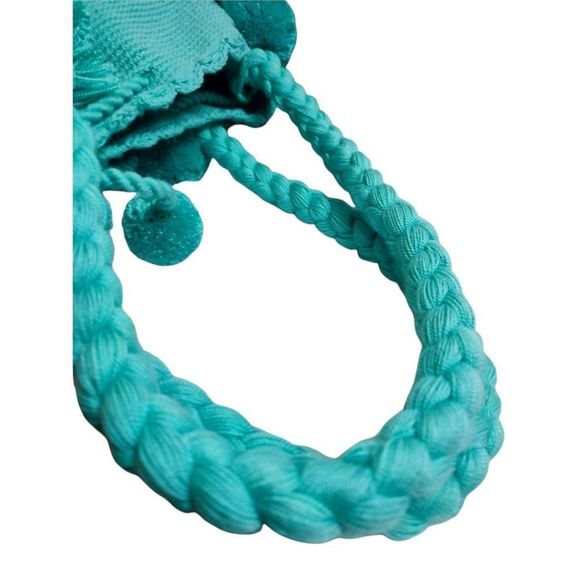 Handmade Wayuu Mochila Crochet Bag Aqua Turquoise - Picture 3 of 4